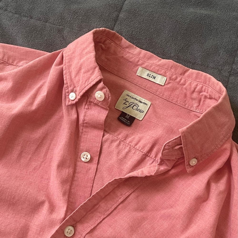 J. Crew Shirt - Secret Wash Cotton Button-up Long sleeve, Men’s Medium Slim